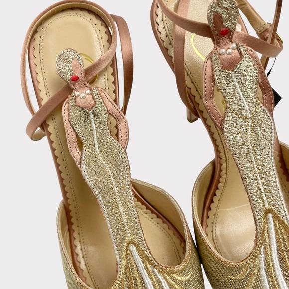 Charlotte Olympia Mae‎ West Metallic Gold Heels - Picture 10 of 10